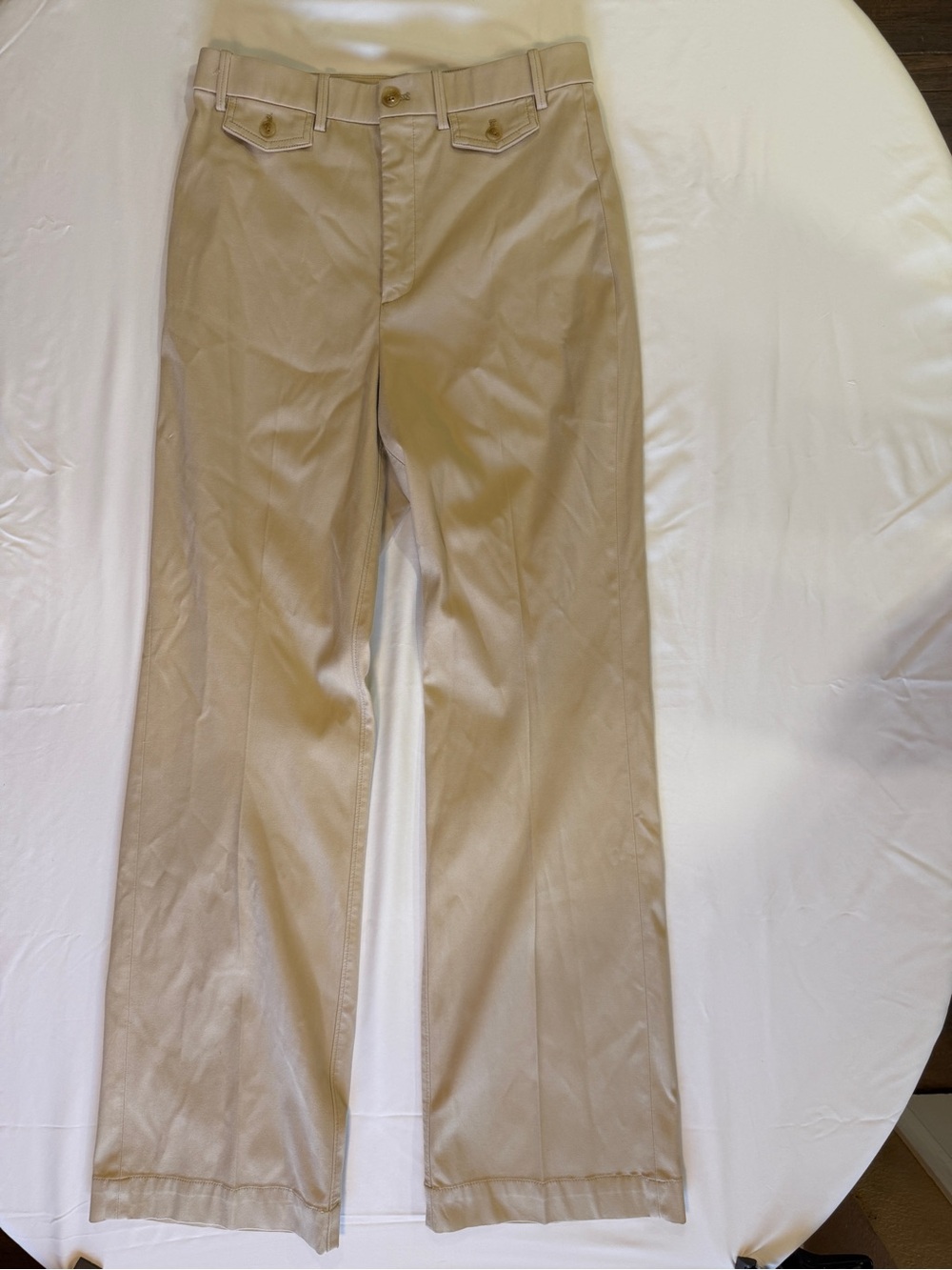 SPANX Khaki Wide Leg M Medium Tall Stretch Twill High Rise Workwear Career